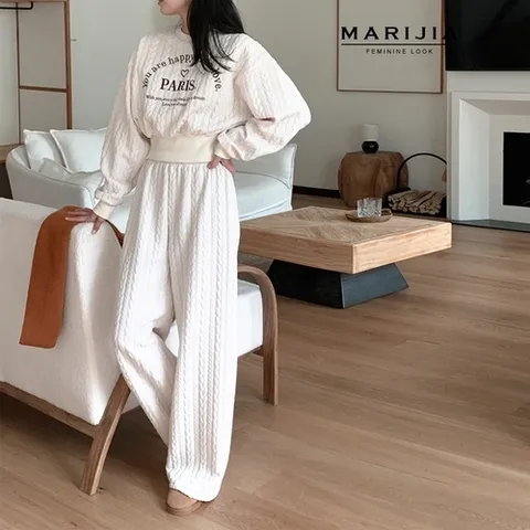 패션플러스 [마리지아] 파리스 말랑이 맨투맨 와이드팬츠MSTB31020