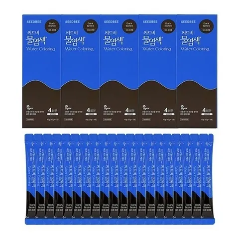 셀러허브 1 씨드비 물염색 시즌2 프리미엄 새치 커버 염색약 다크 브라운 20회분