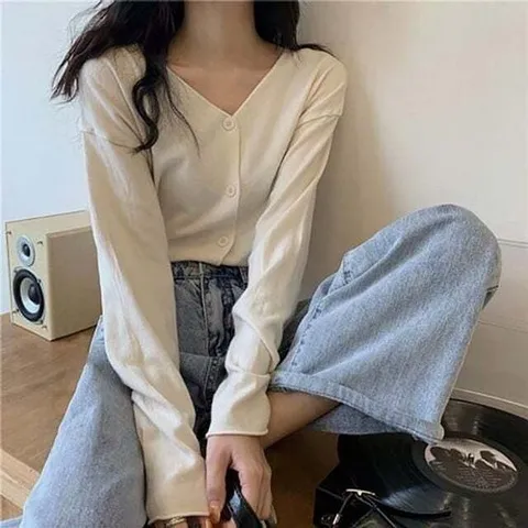 패션플러스 [HS라이프] 가디건 카디건 CD 여성 v넥 베이직 니트 아우터 4색 봄 가을