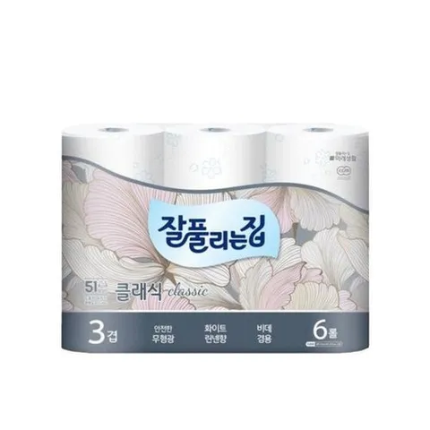 셀러허브 식품 [잘풀리는집] 잘풀리는집 클래식 3겹 비데겸용 화장지 25m 6롤 (42929087)
