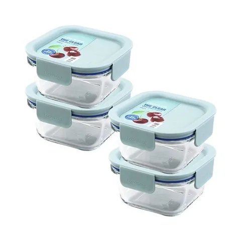 너만아는잡화점 락앤락 더클리어 정사각 300ml x 4개 / 내열유리밀폐용기