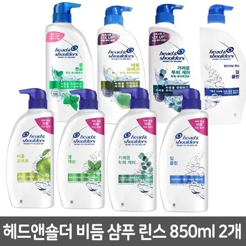 헤드앤숄더 비듬 샴푸 린스 트리트먼트 가려운두피케어 850ml 2개 택1