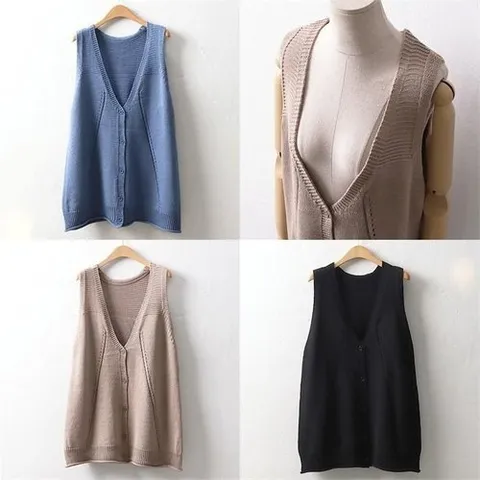 셀러허브 패션 위쉬몰 EB 사선펀칭니트베스트(4743H011) 빅사이즈