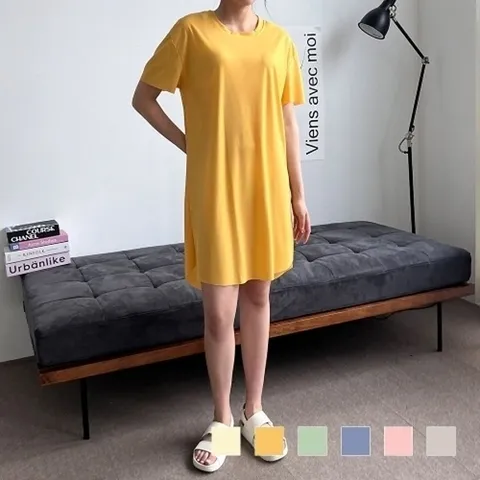 엄지척 옆트임 골지 반팔 쿨원피스 SD-230501-19911399667501