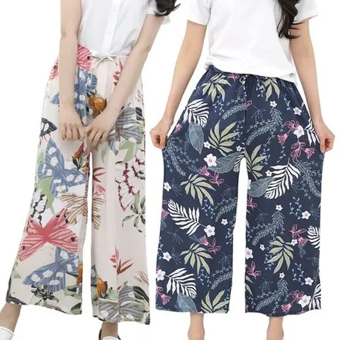 [서울양말]여성 플라워 파자마 와이드 시원한 여름 팬츠 루즈핏 홈웨어 잠옷