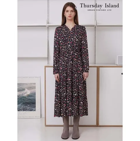써스데이아일랜드 Thursday Island] 플라워 패턴 테슬 원피스(T246MOP154W)
