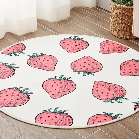 모두의러그 스트로베리 딸기 러그 100원형