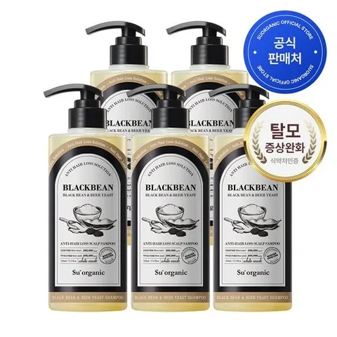 수오가닉 블랙빈 맥주효모 탈모완화 샴푸 510ml 5개