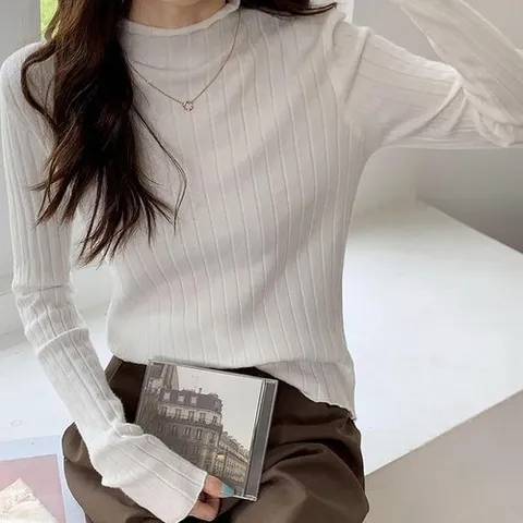 셀러허브 1 [HYD9G874_51IB]물결 반폴라 베이직 데일리 골지 짧은 기장 (29864686)