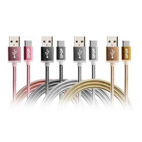 기타 지피오피 C타입 급속충전 2.4A 메탈케이블 블랙/1M (1개)-WCBBD4B