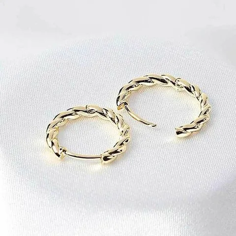 셀러허브 1 [HYIK9GK7_4B]18k도금링귀걸이 로프 은귀걸이 18k귀걸이