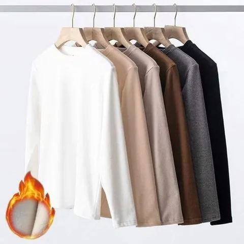 셀러허브 1 남성 기본 무지 스타일 따뜻 약기모 롱 슬리브 티셔츠