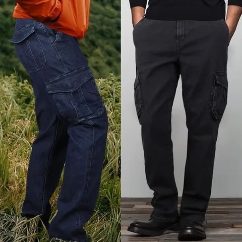 BLUECAP 야드리프 스판덱스 카고청바지 남자 데님 건빵 작업복_P320612550
