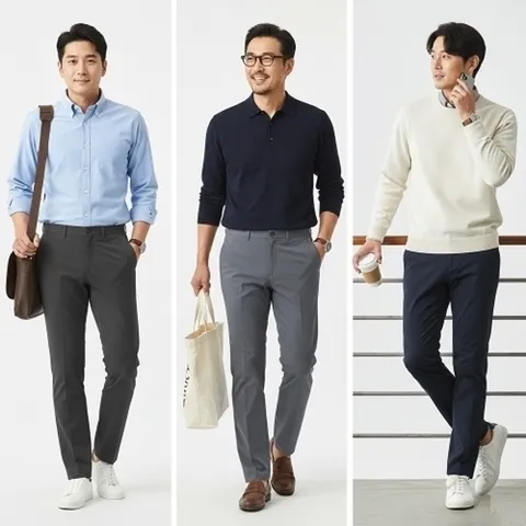 패션플러스 [더블유쇼핑] 남성 봄 스판골프바지 3종택1 (고급나일론 소재)24544220589189