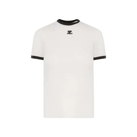꾸레쥬 헤리티지 리에 반팔 티셔츠 화이트 여성 PERJTS017JS0070 0098 WHITE