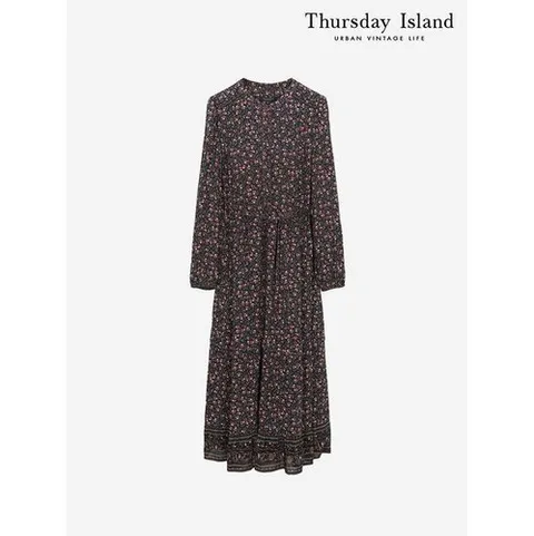 써스데이아일랜드 Thursday Island] 플라워 보더 풀오픈 원피스(T246MOP147W)