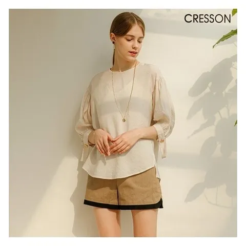 크레송 크레송 아이보리 여성 썸머블라우스 C211BL02AIV