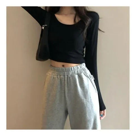 셀러허브 1 여성 기본 긴팔 세미크롭티 UC-0087