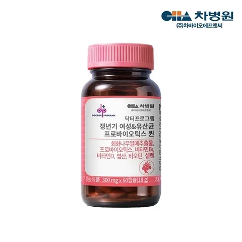 차바이오 닥터프로그램 갱년기 여성, 유산균 프로바이오틱스 퀸 60캡슐