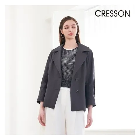 크레송 크레송 차콜그레이 프렌치 린넨 블렌디드 자켓 C241B101A14