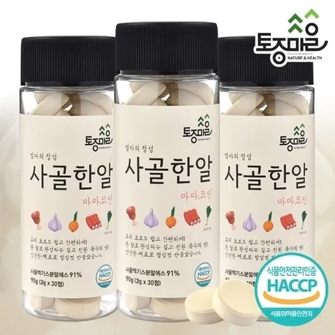 토종마을 토종마을]HACCP인증 마마코인 사골한알 30코인 (3g x 30정) X 3통11804955588275