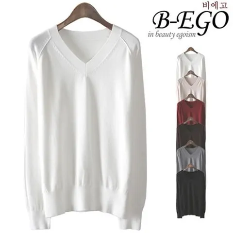 르틸다 Y727따뜻한 루즈핏 브이넥 니트_P065020839