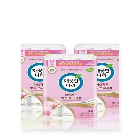 셀러허브 생활리빙 깨끗한나라 허브가든 벚꽃 3겹데코 28m30롤 x 3팩(SH) (46125678)