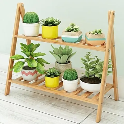 셀러허브 패션 [써니스토어]  원목 다육 화분받침 거치대 정리대 2단 50cm