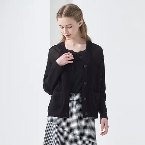 로코엘라 마론 썸머 여성 V넥 크로세 가디건