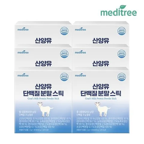 메디트리 고함량 산양유 단백질 분말 스틱 6박스