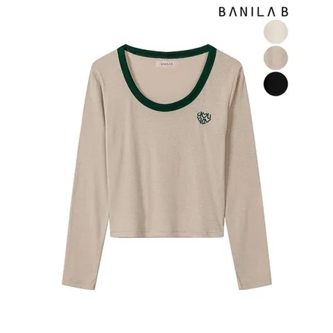 바닐라비 여성 유넥 하트자수 티셔츠_P404279287