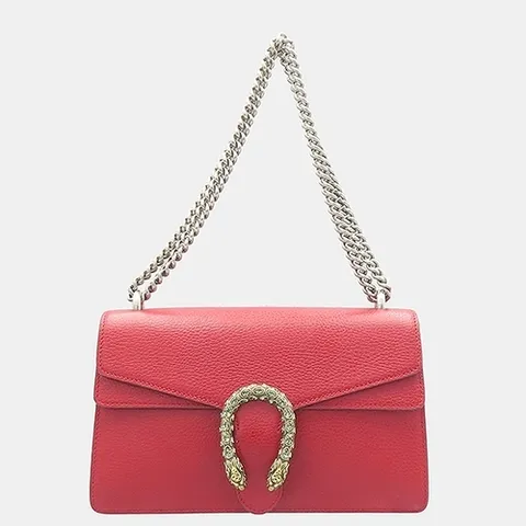 구찌 고이비토 중고명품400249 GG Dionysus(디오니소스) 레드레더 스몰 사이즈 은장 체인 숄더백