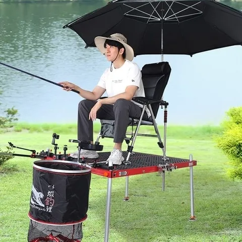 머털낚시 머털 흑판 민물 좌대 자립 발판 초경량 알루미늄 중층 접이식 받침대 1000mm x 1200mm_P407309127