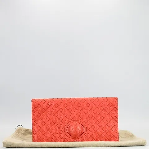 보테가베네타 고이비토 중고명품 BOTTEGAVENETA (보테가베네타) 274473 인트레치아토 나파 위빙 오렌지 레더 클러치백