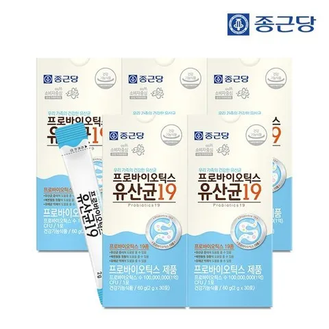 종근당 프로바이오틱스 유산균 19 (프로바이오틱스 19종 함유, 2gx30포) 5박스(5개월분)