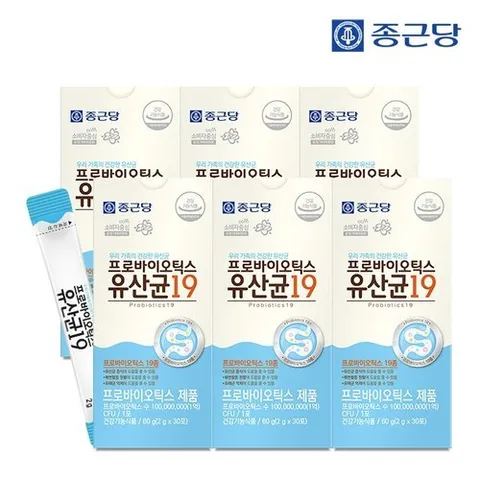 종근당 프로바이오틱스 유산균 19 (프로바이오틱스 19종 함유, 2gx30포) 6박스(6개월분)