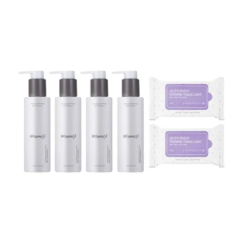 질경이 [무료체험 본품1병 포함] 질경이 비건 모닝젤 클렌저(150g) 4병 + 페미닌티슈 라이트(10매입) 2개