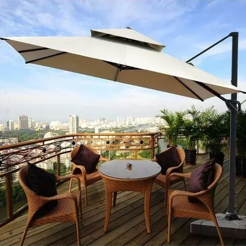 셀러허브 1 [HYIJOGRW_4B]대형파라솔 태양광 사각파라솔(아이보리)