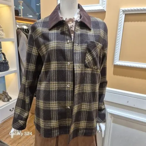 BCBG 올앤썬드리 겨울26 피너 체크 블라우스 A6W9B401_P438995627