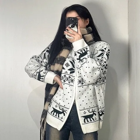 기타 눈꽃 투웨이 코위찬 가디건 룩 2color 루 (KYR-WFHCFDK)