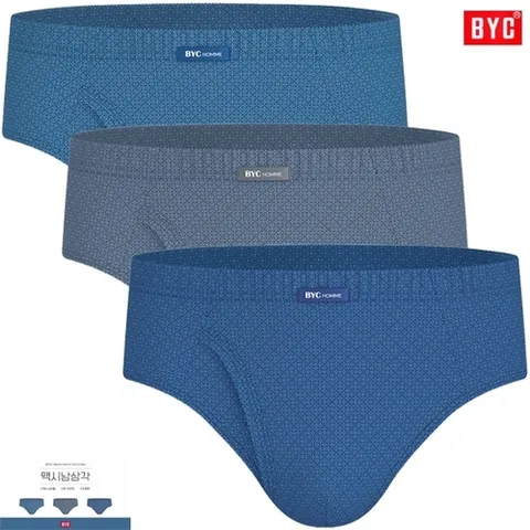BYC 기하학패턴이 돋보이는 유소변구 맥시 남삼각팬티3매입 MCF2319_P417190476