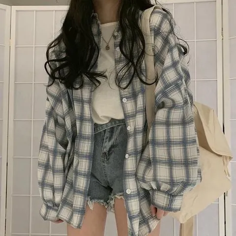셀러허브 패션 [오노마] ONM 보라색 옐로우 깅엄 문 여성 박시 비치룩 줌마 (32099237)