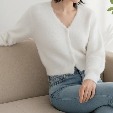 디자이어로즈 디자이어로즈] 크롭니트가디건 모헤어 숏가디건 (43388823A)