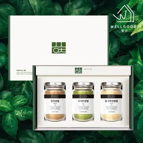 웰굿 정성담은 자연조미료 3종 선물세트 2A(멸치,다시마,표고)(+선물박스,쇼핑백)