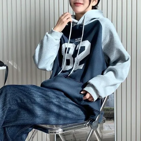 셀러허브 패션 뉴기모 82 배색후드 풀오버 SD_241134 (27332004)