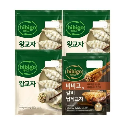 CJ제일제당 비비고 왕교자 1.05kg x3봉 + 갈비납작교자 315g x2봉