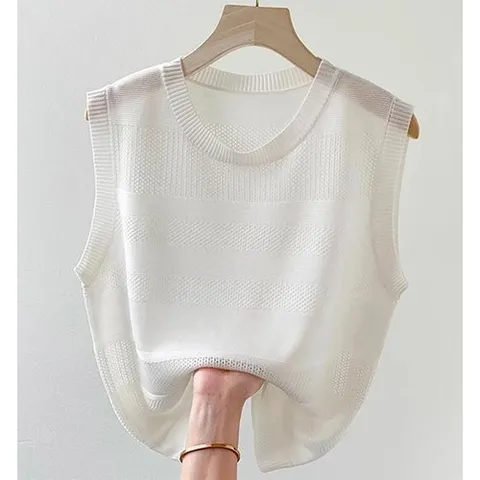 패션플러스 [패션시그널] 바람솔솔 썸머 라운드넥 조끼 베스트 E42C92