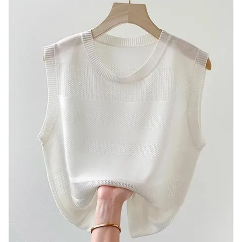 패션플러스 [패션시그널] 바람솔솔 썸머 라운드넥 조끼 베스트 E42C92