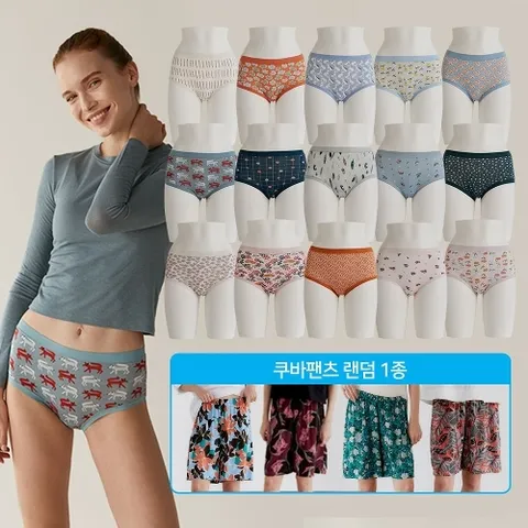 라페어 (기획특가) 라페어 비밀의숲 실크터치 팬티(15종) + (랜덤)팬츠(1종) 더