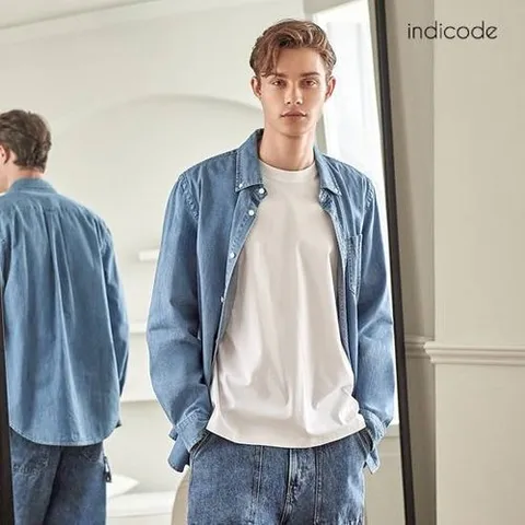 인디코드 (110품절)남성 에센셜 데님셔츠 2종
